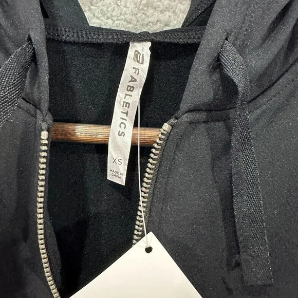 Fabletics lightweight 1/4 zip pullover sweatshirt women XS black pockets running - Picture 3 of 9